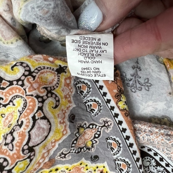 Fig And Flower for Anthropologie Multi Pattern Flowy Top - Picture 8 of 12